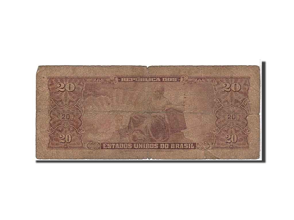 Banknote, Brazil, 20 Cruzeiros, 1955, KM:160b, VG(8-10)