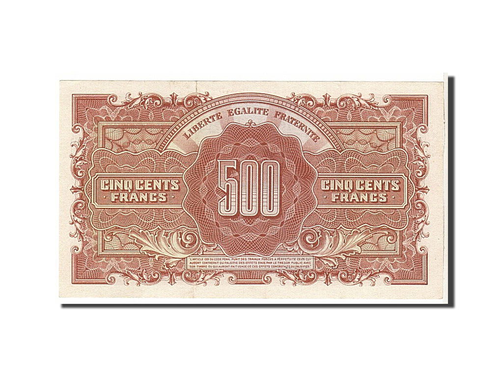 Banknote, France, 500 Francs, 1943-1945 Marianne, 1945, UNC(63), Fayette:VF
