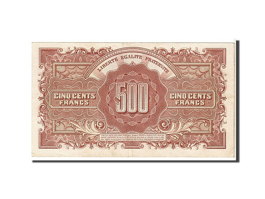 Billete, Francia, 500 Francs, 1943-1945 Marianne, 1945, EBC, Fayette:VF 11.2