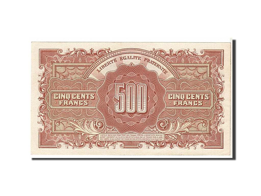 Banknote, France, 500 Francs, 1943-1945 Marianne, 1945, UNC(63), Fayette:VF