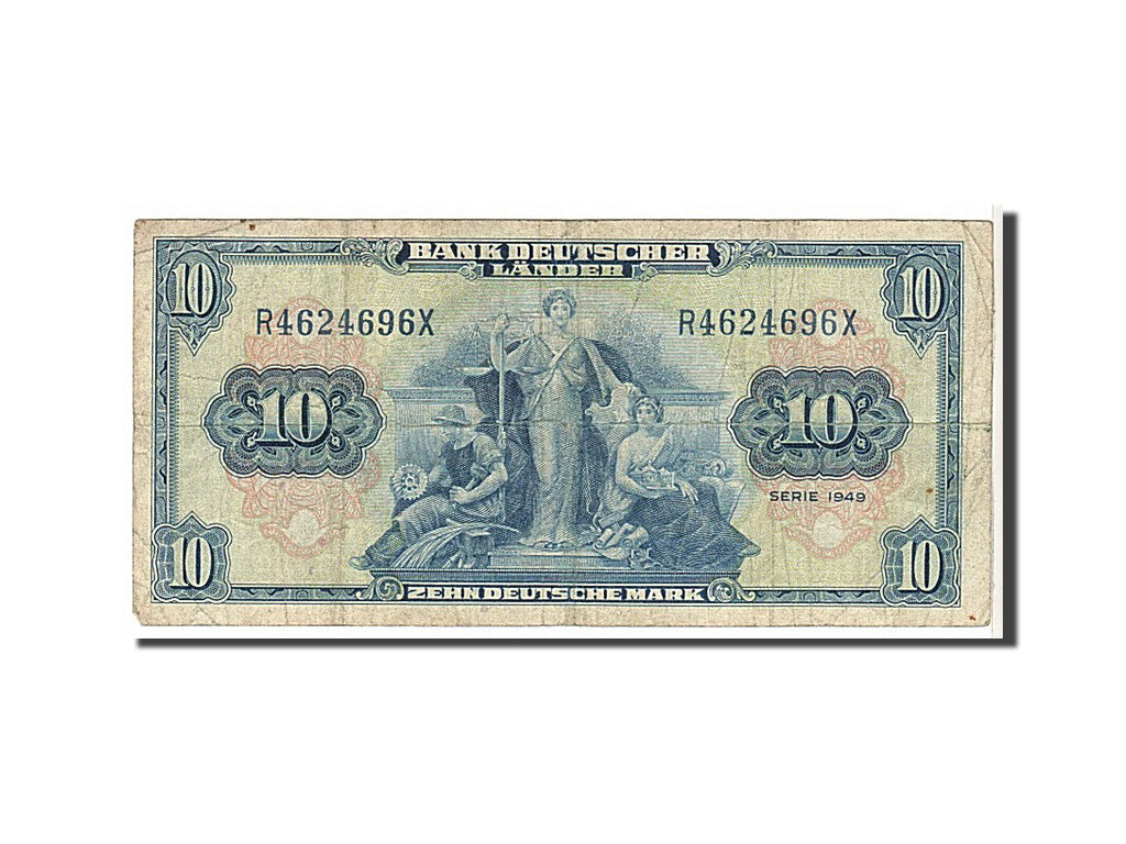 Geldschein, Bundesrepublik Deutschland, 10 Deutsche Mark, 1949, S