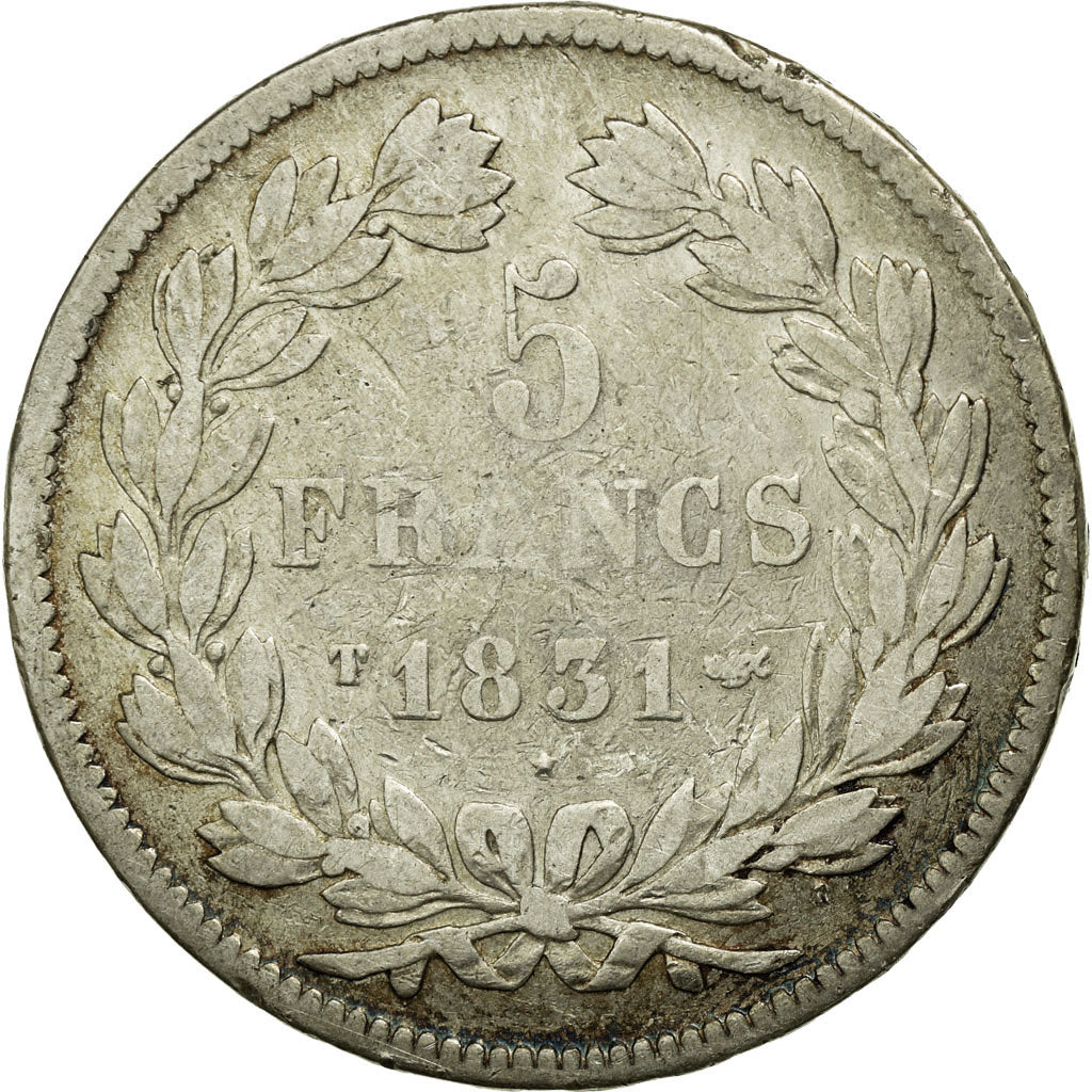 Coin, France, Louis-Philippe, 5 Francs, 1831, Nantes, VF(20-25), Silver