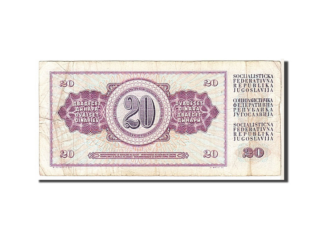 Billete, 20 Dinara, 1974, Yugoslavia, BC