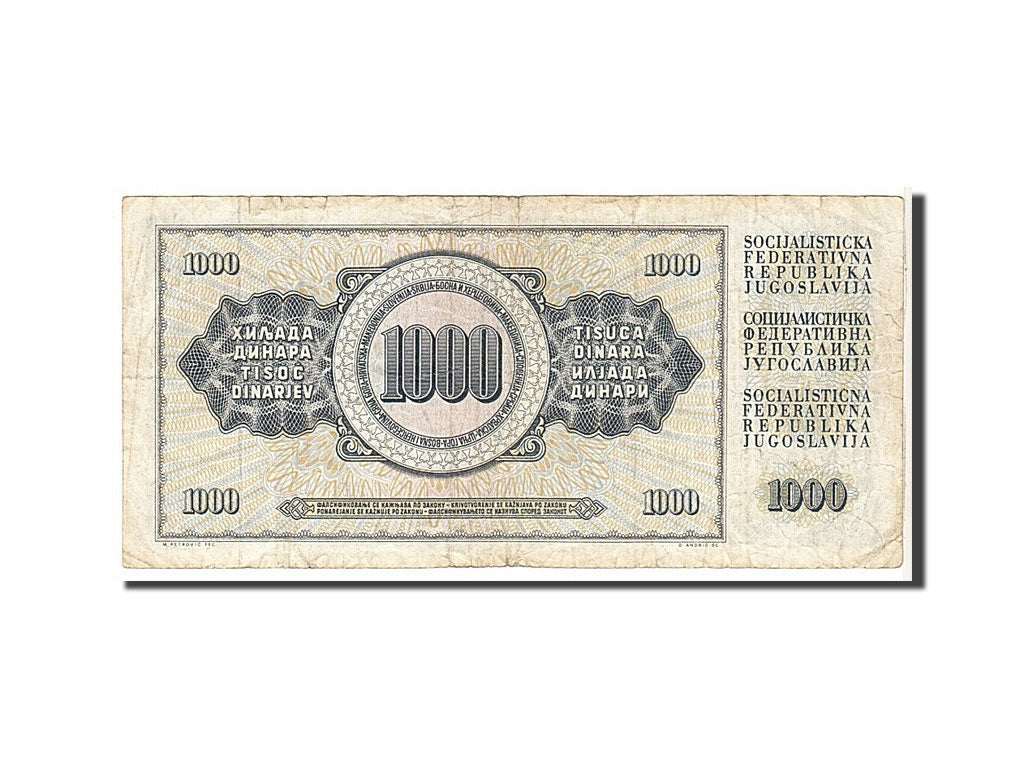 Billete, 1000 Dinara, 1981, Yugoslavia, KM:92d, BC