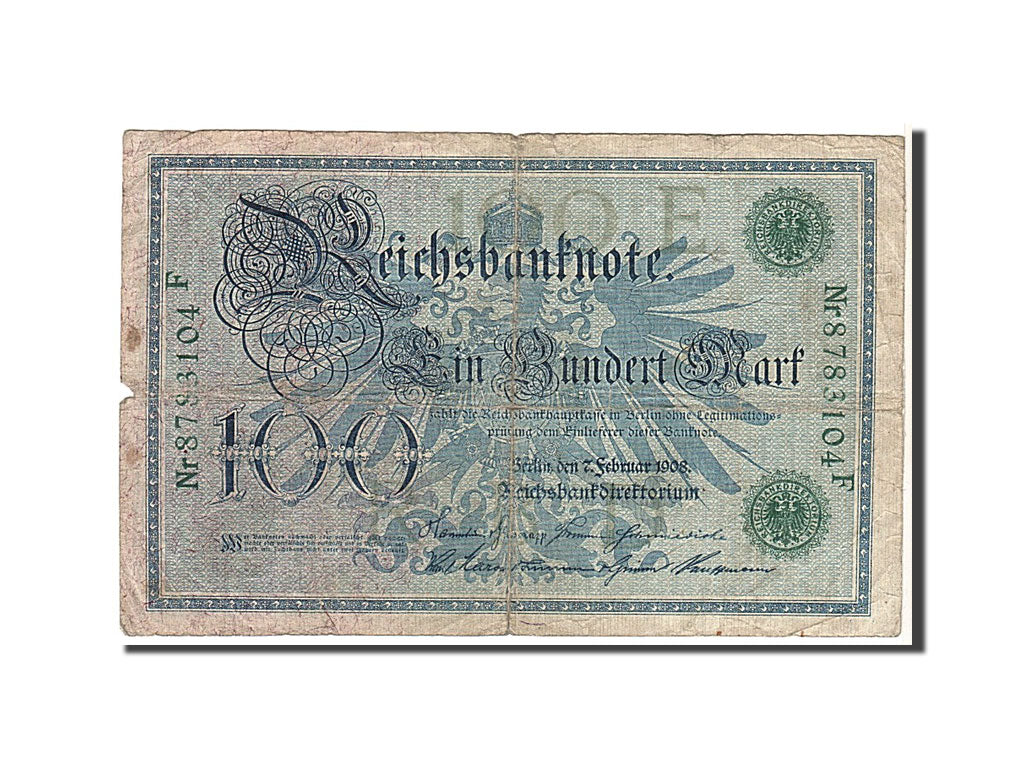 Banknote, Germany, 100 Mark, 1908, KM:34, VF(20-25)