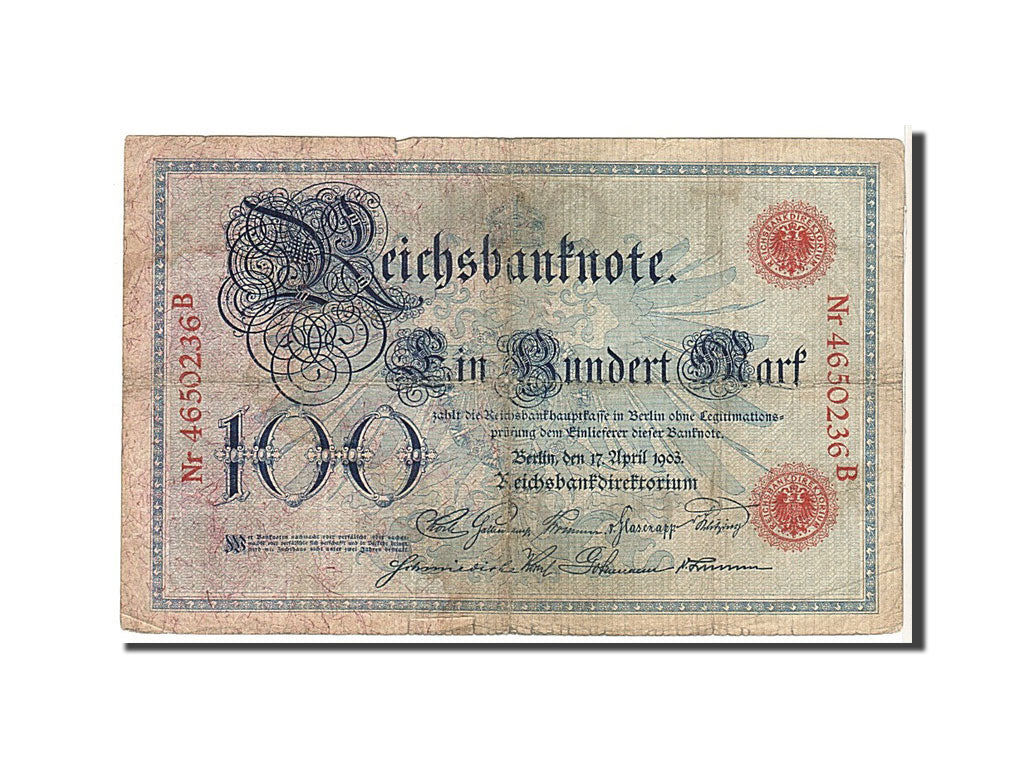 Banknote, Germany, 100 Mark, 1903, 1903-04-17, KM:22, VF(20-25)