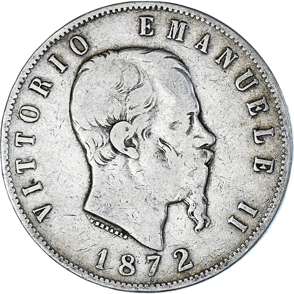 Monnaie, Italie, Vittorio Emanuele II, 5 Lire, 1872, Milan, TB, Argent, KM:8.3