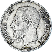 Monnaie, Belgique, Leopold II, 5 Francs, 5 Frank, 1869, TB+, Argent, KM:24