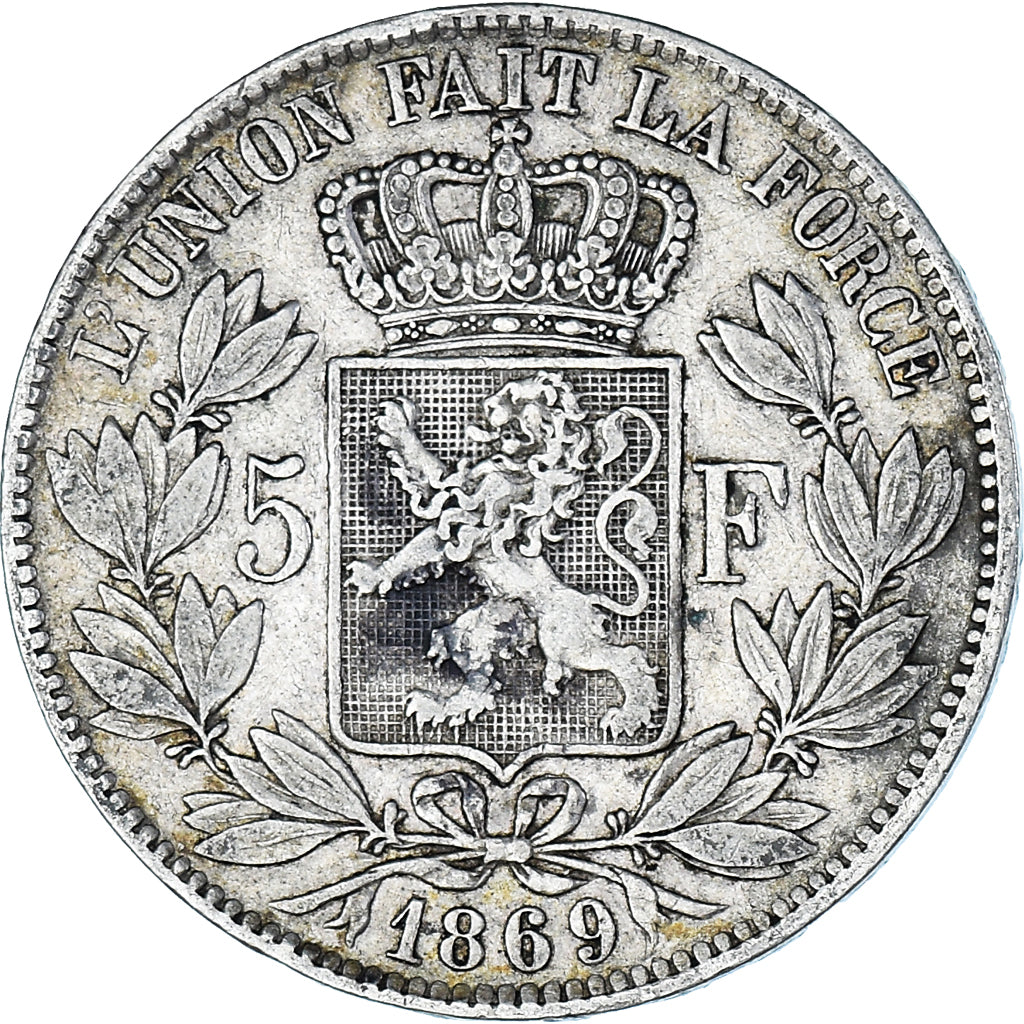 Monnaie, Belgique, Leopold II, 5 Francs, 5 Frank, 1869, TB+, Argent, KM:24