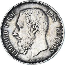 Monnaie, Belgique, Leopold II, 5 Francs, 5 Frank, 1870, Bruxelles, TB+, Argent