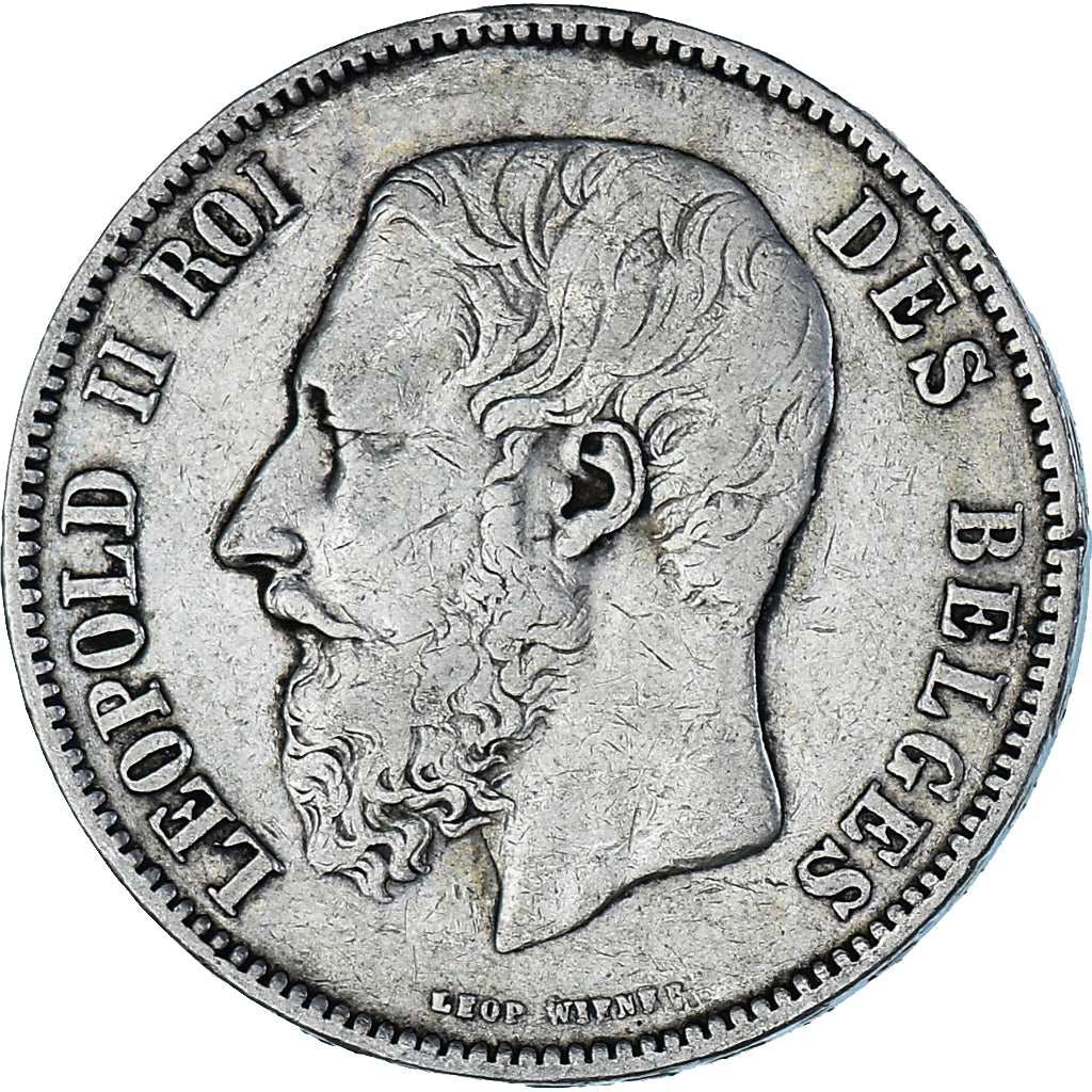 Munten, België, Leopold II, 5 Francs, 5 Frank, 1873, FR+, Zilver, KM:24