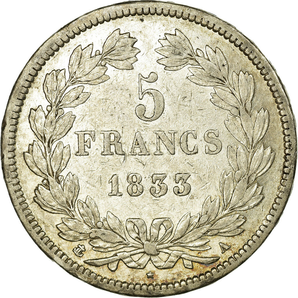 Monnaie, France, Louis-Philippe, 5 Francs, 1833, Paris, TTB+, Argent
