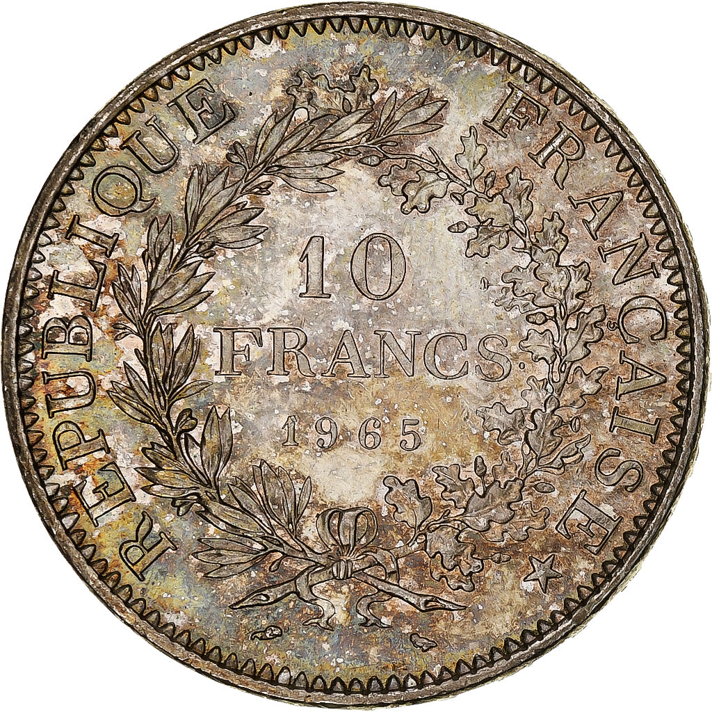 Münze, Frankreich, Hercule, 10 Francs, 1965, Paris, VZ, Silber, KM:932