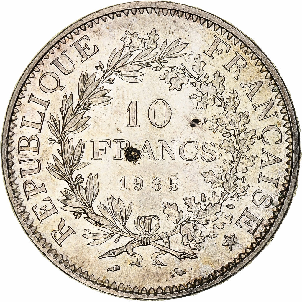 Münze, Frankreich, Hercule, 10 Francs, 1965, Paris, VZ, Silber, KM:932