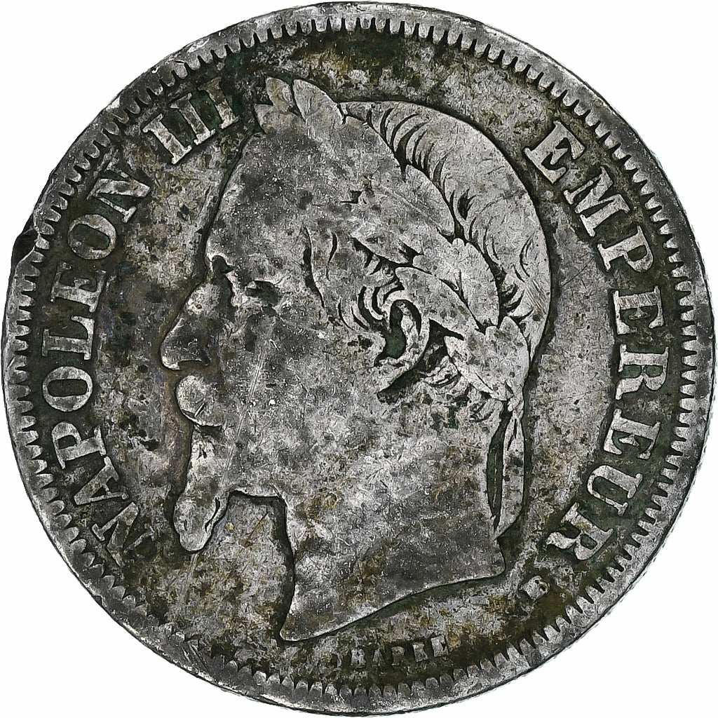 Moneta, Francia, Napoleon III, Napoléon III, 2 Francs, 1868, Strasbourg, B+