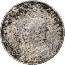 Estados alemanes, PRUSSIA, Wilhelm II, 2 Mark, 1901, Berlin, BC+, Plata, KM:525