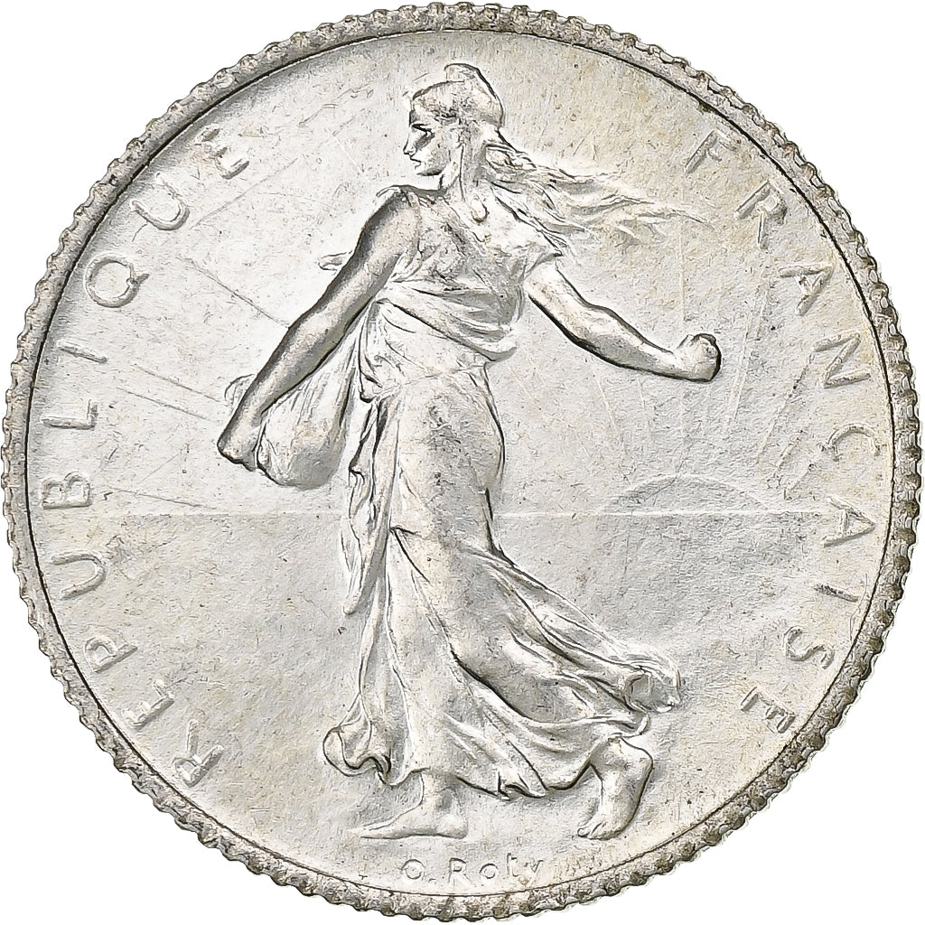 France, Semeuse, Franc, 1914, Paris, MS(64), Silver, KM:844.1, Gadoury:467