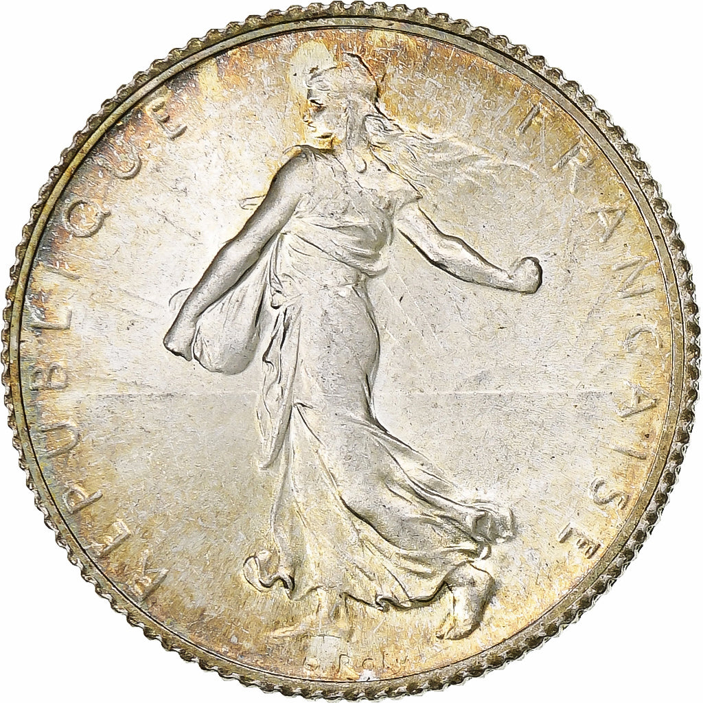 Francja, Semeuse, Franc, 1920, Paris, MS(65-70), Srebro, KM:844.1, Gadoury:467