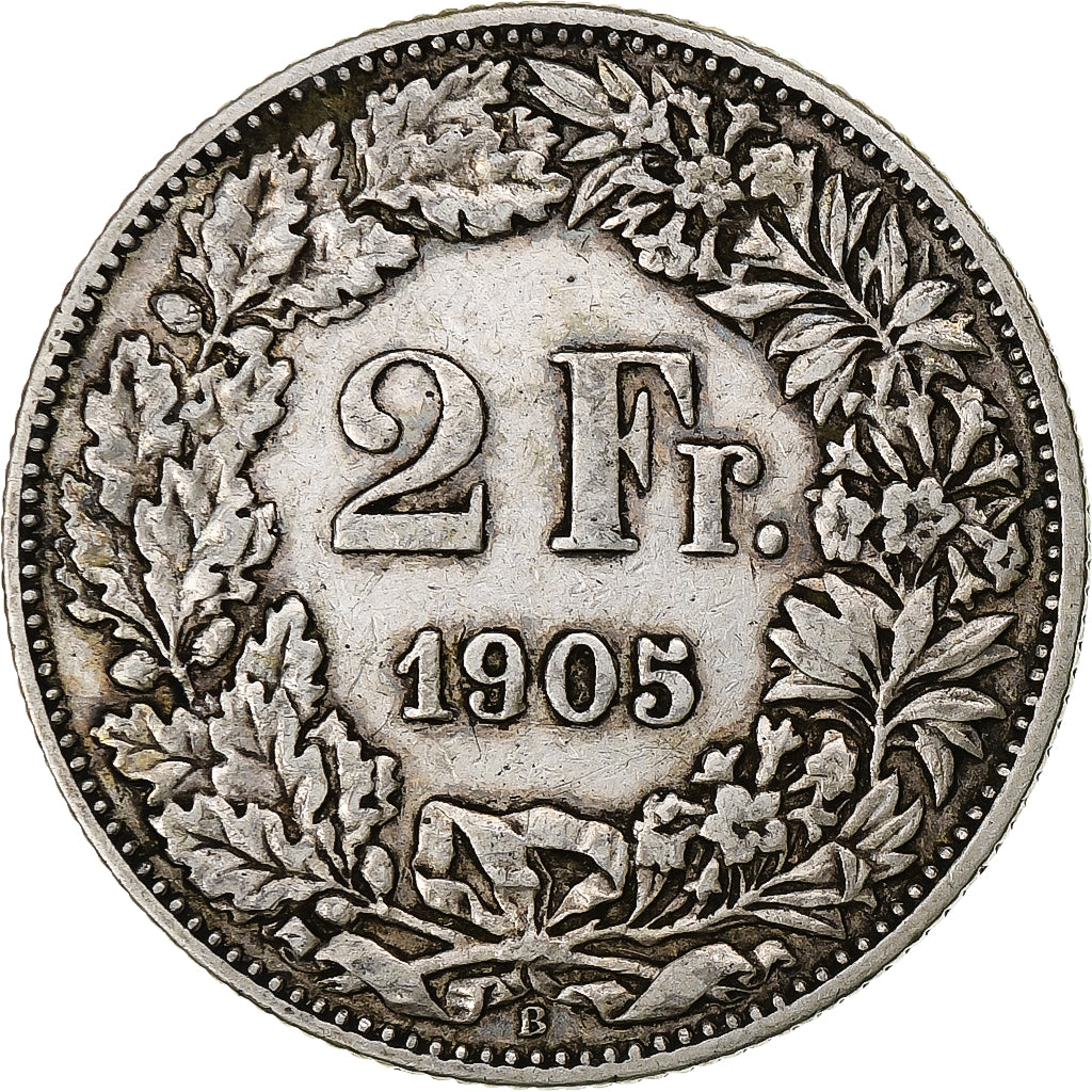 Switzerland, 2 Francs, 1905, Bern, EF(40-45), Silver, KM:21