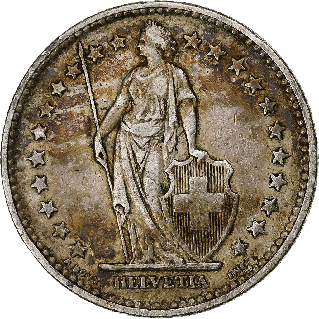 Switzerland, 2 Francs, 1911, Bern, AU(50-53), Silver, KM:21