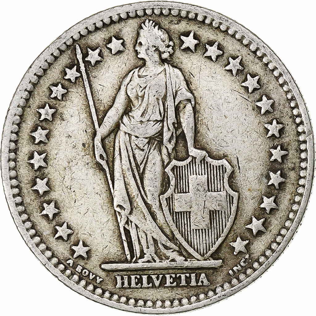 Szwajcaria, 2 Francs, 1943, Bern, EF(40-45), Srebro, KM:21