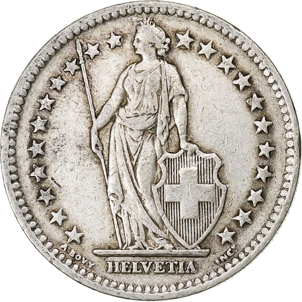 Switzerland, 2 Francs, 1944, Bern, AU(50-53), Silver, KM:21