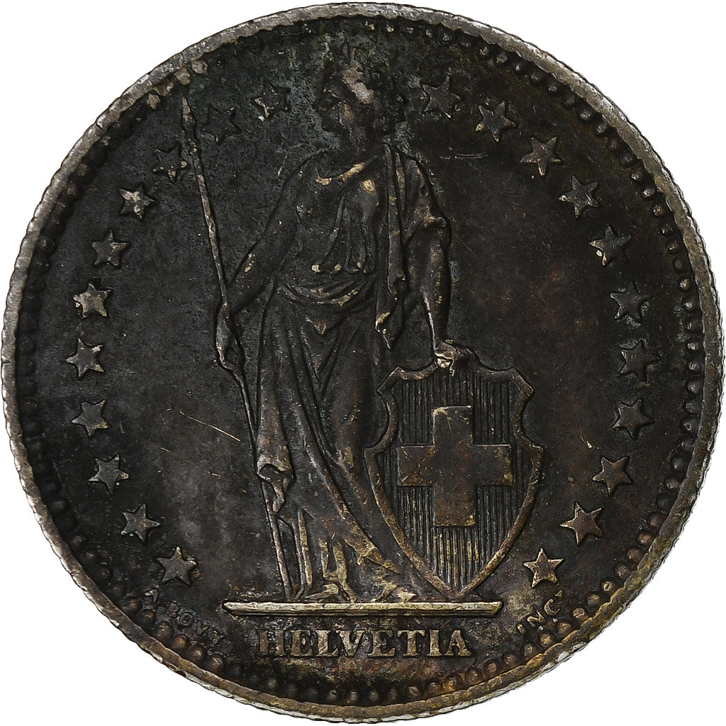 Switzerland, 2 Francs, 1957, Bern, AU(55-58), Silver, KM:21