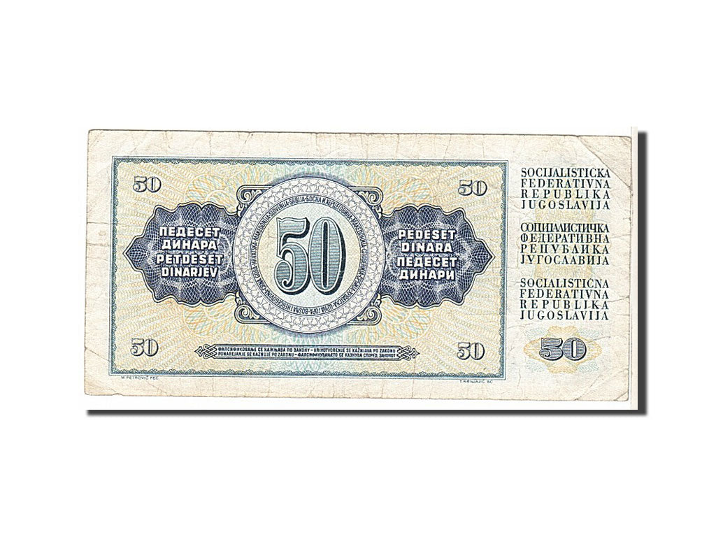 Billete, 50 Dinara, 1968, Yugoslavia, KM:83b, BC