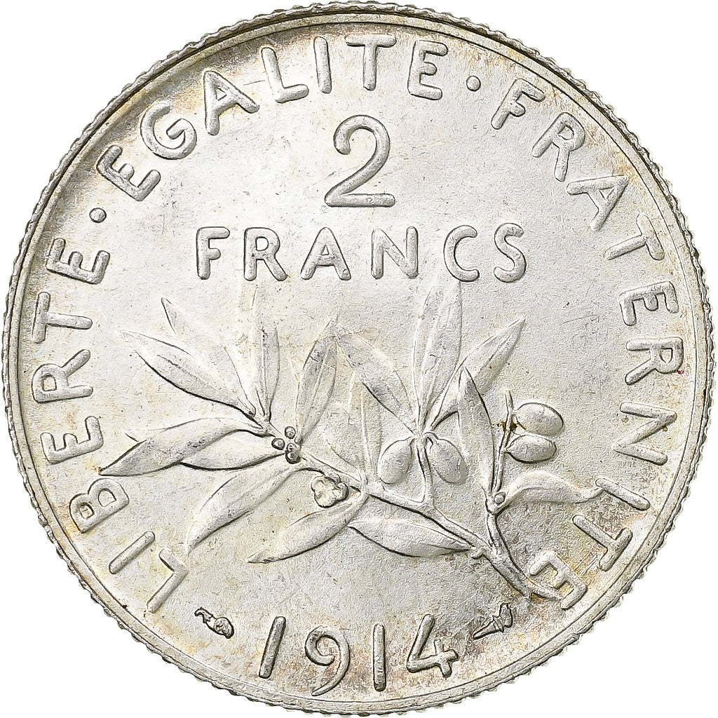 France, Semeuse, 2 Francs, 1914, Paris, SPL+, Argent, Gadoury:532, KM:845.1