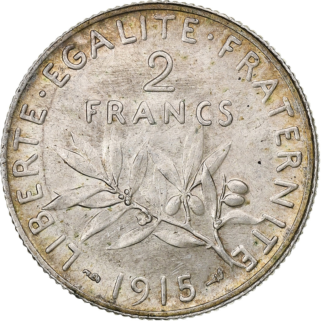 Coin, France, Semeuse, 2 Francs, 1915, Paris, MS(63), Silver, KM:845.1