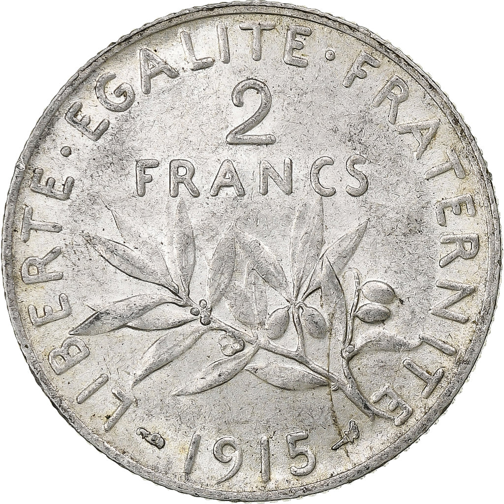 France, Semeuse, 2 Francs, 1915, Paris, SPL, Argent, Gadoury:532, KM:845.1