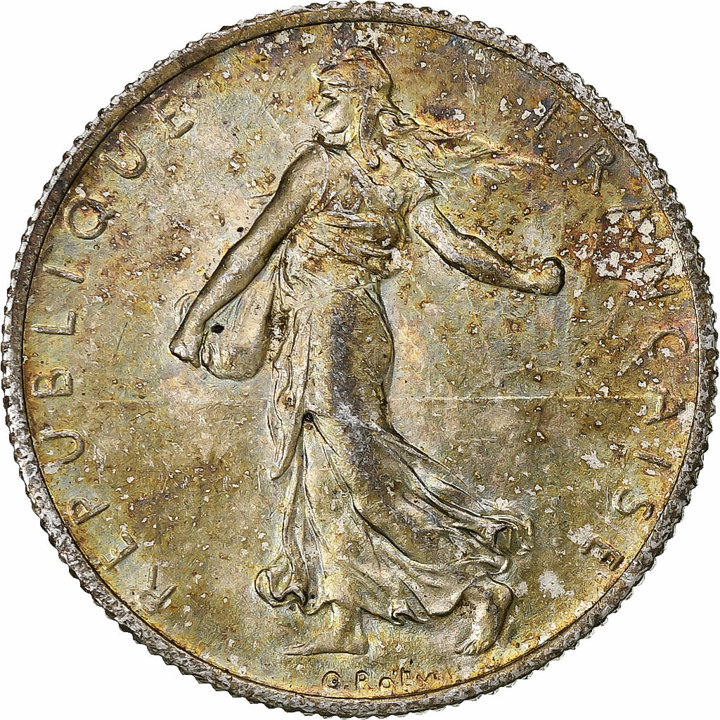 France, Semeuse, 2 Francs, 1916, Paris, MS(64), Silver, KM:845.1, Gadoury:532