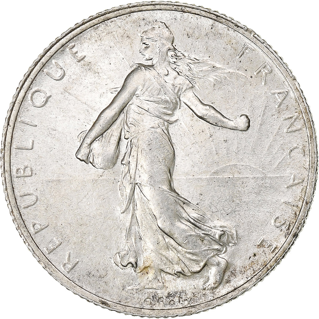 França, Semeuse, 2 Francs, 1916, Paris, MS(64), Prata, KM:845.1, Gadoury:532