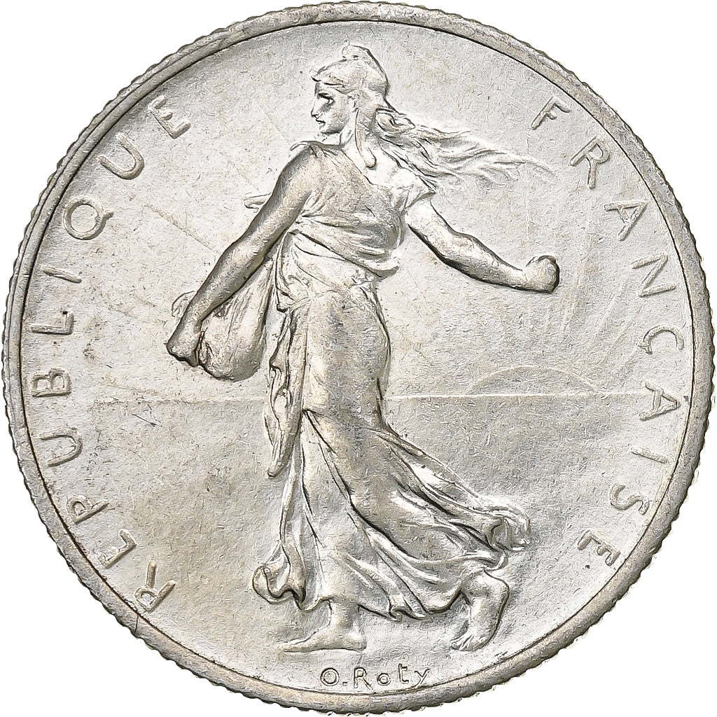 France, Semeuse, 2 Francs, 1917, Paris, MS(64), Silver, KM:845.1, Gadoury:532
