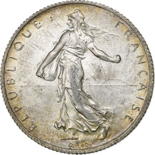 France, Semeuse, 2 Francs, 1917, Paris, MS(64), Silver, KM:845.1, Gadoury:532