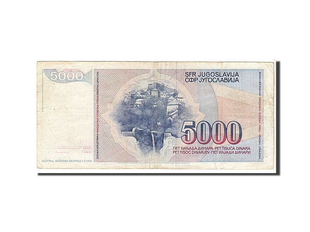 Billete, 5000 Dinara, 1985, Yugoslavia, KM:93a, BC