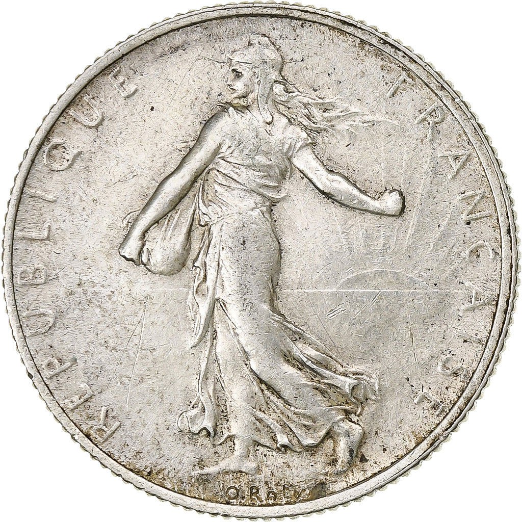 Frankrijk, 2 Francs, Semeuse, 1920, Paris, Zilver, PR, Gadoury:532, KM:845.1