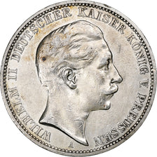 German States, PRUSSIA, Wilhelm II, 3 Mark, 1910, Berlin, Silver, EF(40-45)