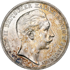 German States, PRUSSIA, Wilhelm II, 3 Mark, 1910, Berlin, Silver, AU(50-53)
