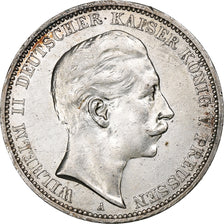 German States, PRUSSIA, Wilhelm II, 3 Mark, 1910, Berlin, Silver, AU(55-58)