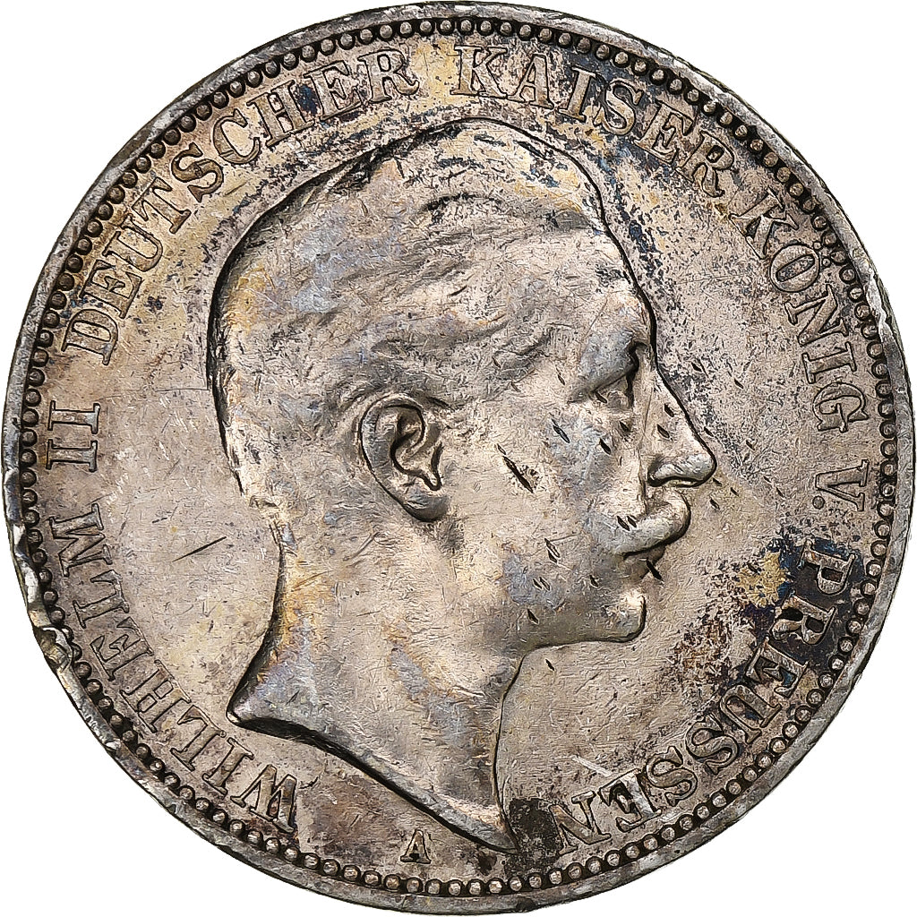 Deutsch Staaten, PRUSSIA, Wilhelm II, 3 Mark, 1910, Berlin, Silber, SS, KM:527