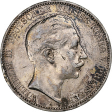 German States, PRUSSIA, Wilhelm II, 3 Mark, 1910, Berlin, Silver, EF(40-45)