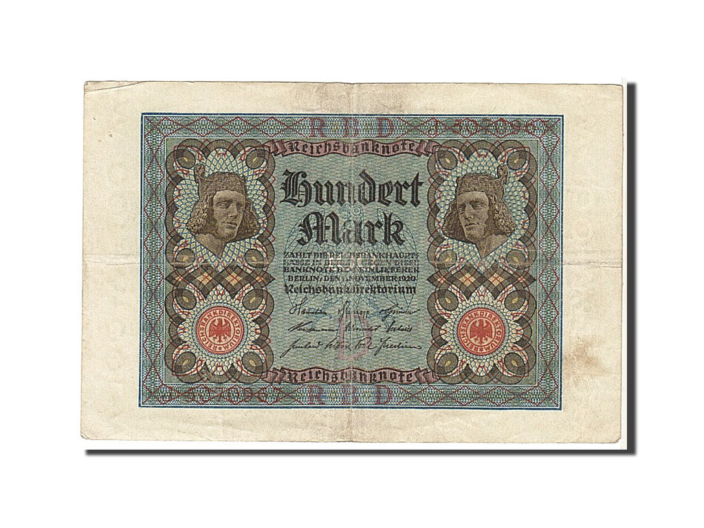 Banknote, Germany, 100 Mark, 1920, KM:69a, EF(40-45)