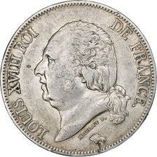 Coin, France, Louis XVIII, 5 Francs, 1824, Paris, VF(30-35)