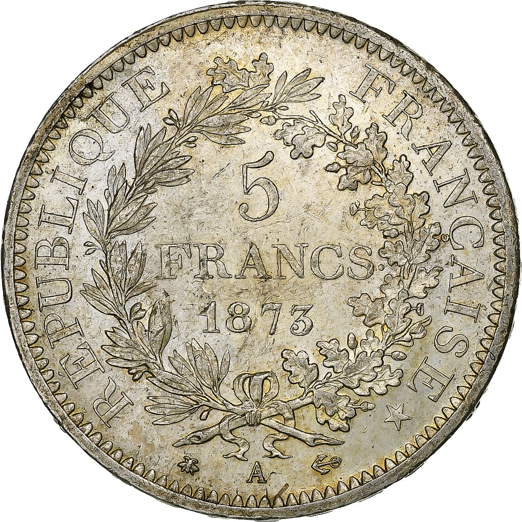 France, 5 Francs, Hercule, 1873, Paris, Silver, AU(50-53), Gadoury:745a