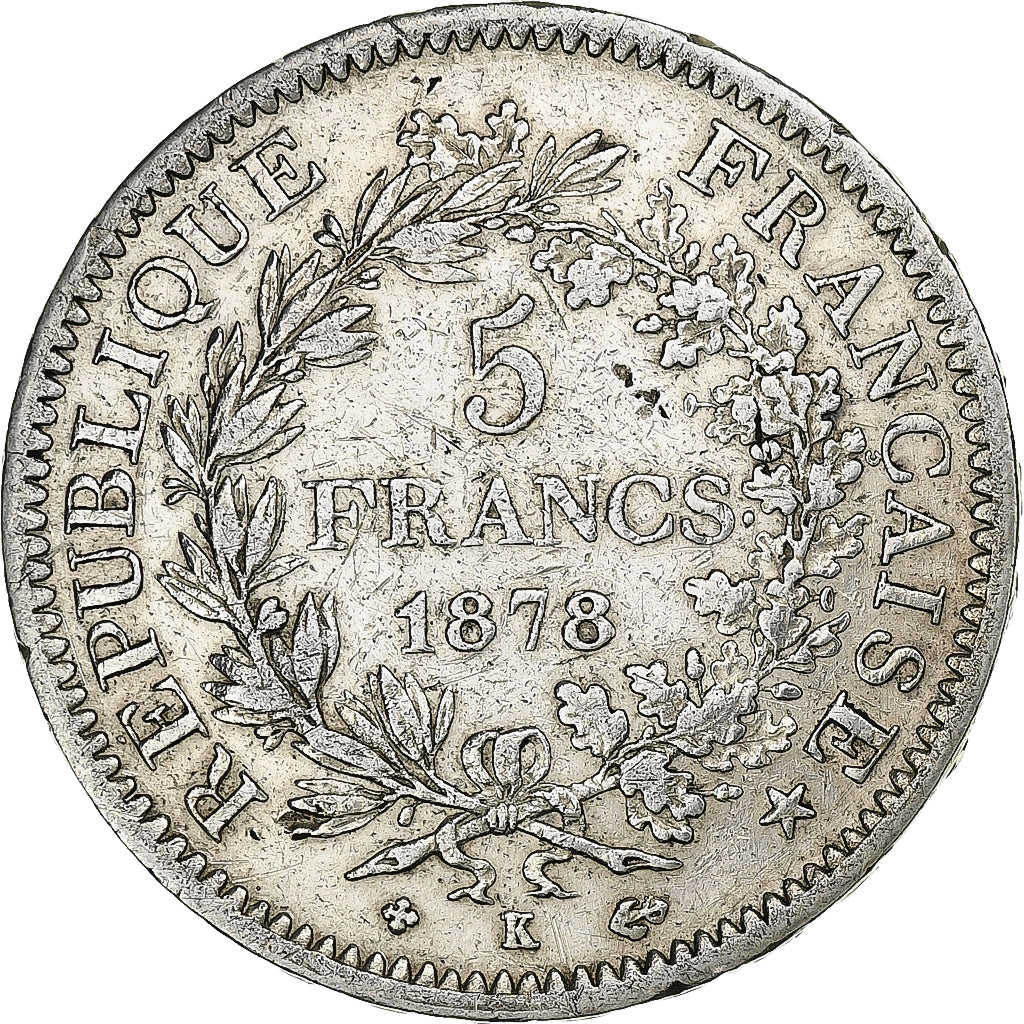 Monnaie, France, Hercule, 5 Francs, 1878, Bordeaux, TB+, Argent, Gadoury:745a