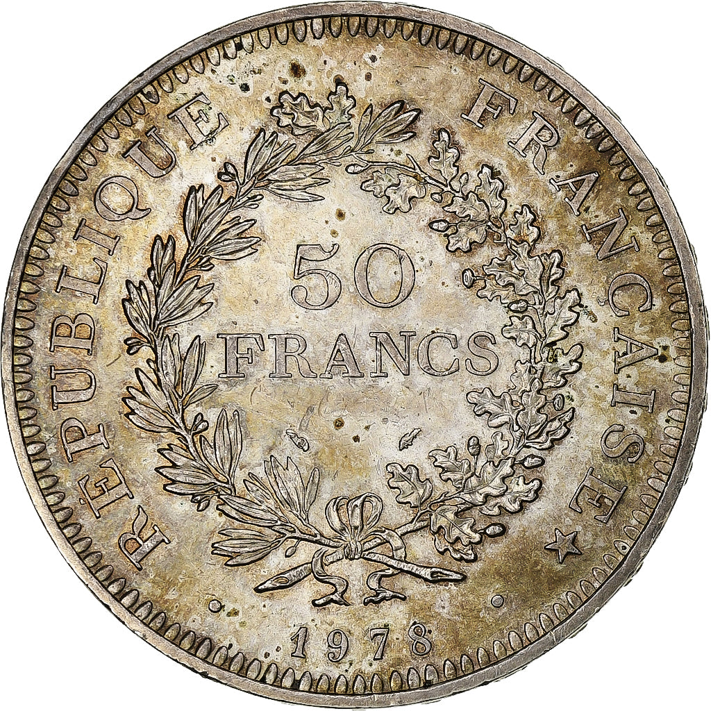 France, 50 Francs, Hercule, 1978, Paris, Silver, MS(60-62), Gadoury:882