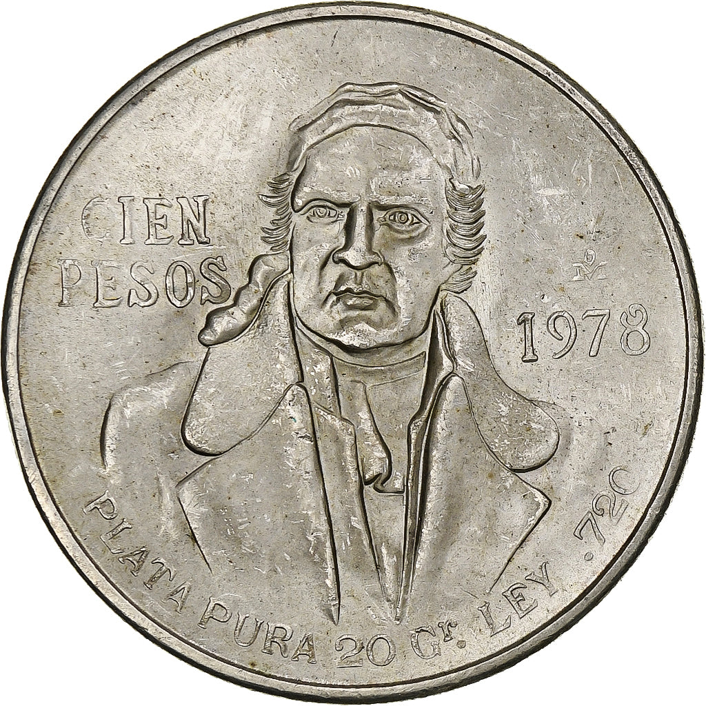 Mexico, 100 Pesos, 1978, Mexico City, Zilver, PR+, KM:483.2