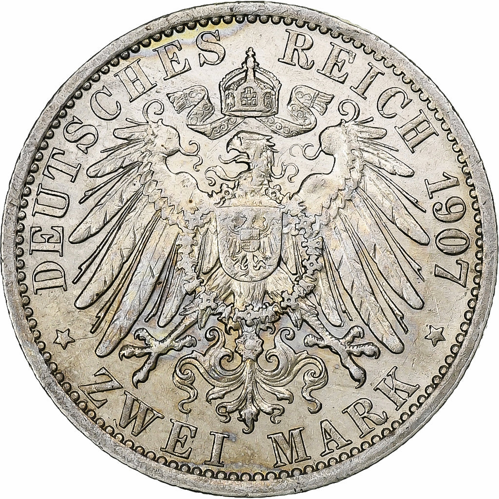 Etats allemands, PRUSSIA, Wilhelm II, 2 Mark, 1907, Berlin, Argent, SUP, KM:522
