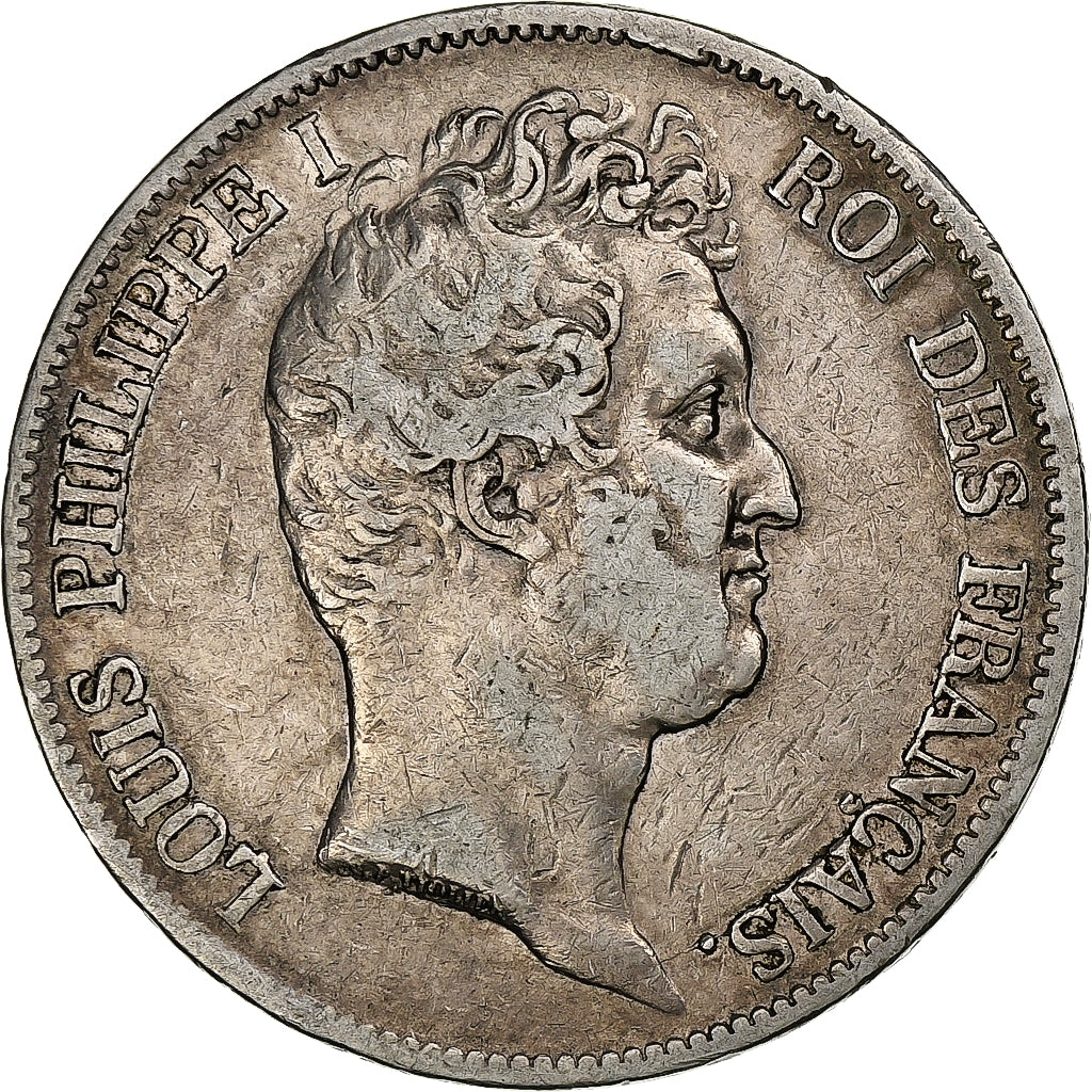 Moneta, Francia, Louis-Philippe, 5 Francs, 1830, Paris, MB, Argento, KM:735.1